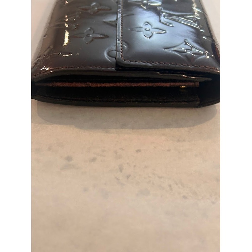 Louis Vuitton Oxblood Patent Monogram Vernis Sarah Wallet Amarante 2007 French - Picture 7 of 11